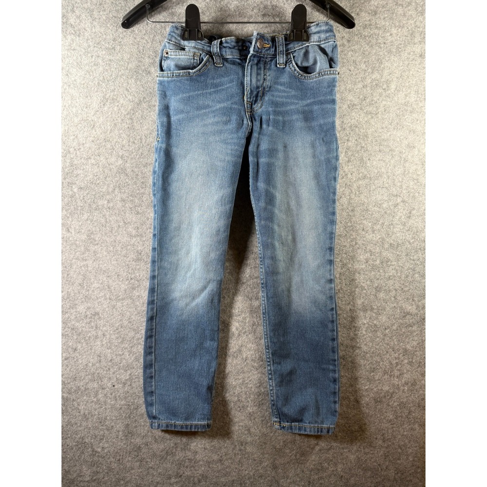 Cat & Jack Boys Skinny Stretch Jeans Medium Wash Blue Size 8 Adjustable Waist